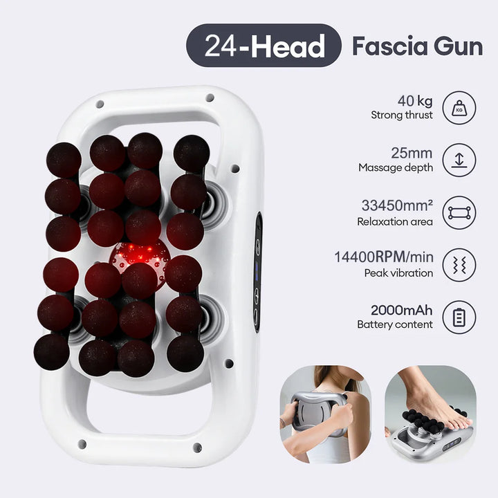 Premium 30 Head Massage Gun – High Frequency Vibration Fascia Muscle Massager for Full Body Use