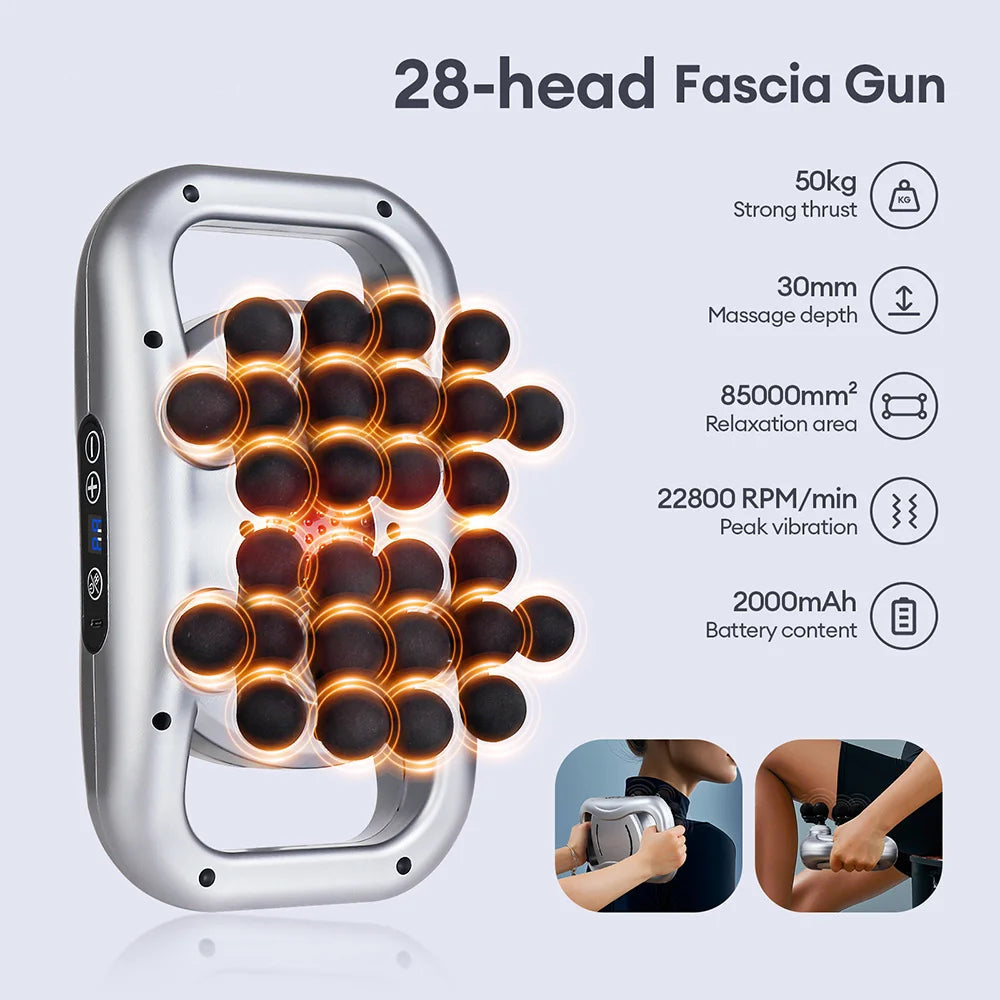 Premium 30 Head Massage Gun – High Frequency Vibration Fascia Muscle Massager for Full Body Use