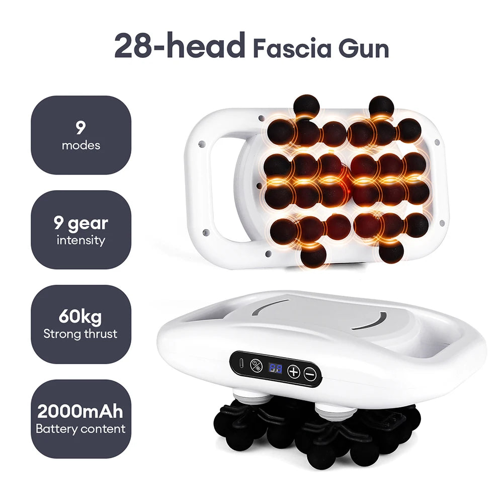 Premium 30 Head Massage Gun – High Frequency Vibration Fascia Muscle Massager for Full Body Use