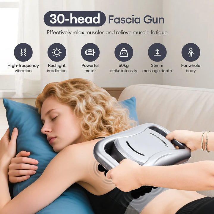 Premium 30 Head Massage Gun – High Frequency Vibration Fascia Muscle Massager for Full Body Use