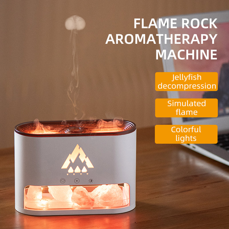 Premium 300ml Flame Aroma Diffuser with Remote Control, Essential Oil Humidifier & 7-Color LED Mist Maker for Home, Auto-Off & Timer Settings