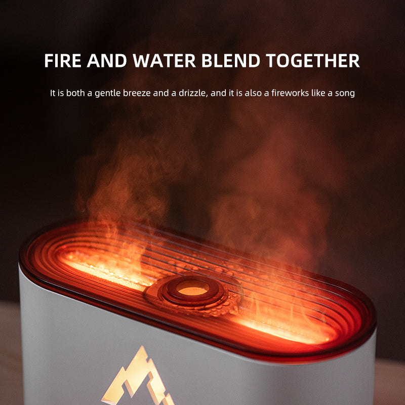 Premium 300ml Flame Aroma Diffuser with Remote Control, Essential Oil Humidifier & 7-Color LED Mist Maker for Home, Auto-Off & Timer Settings
