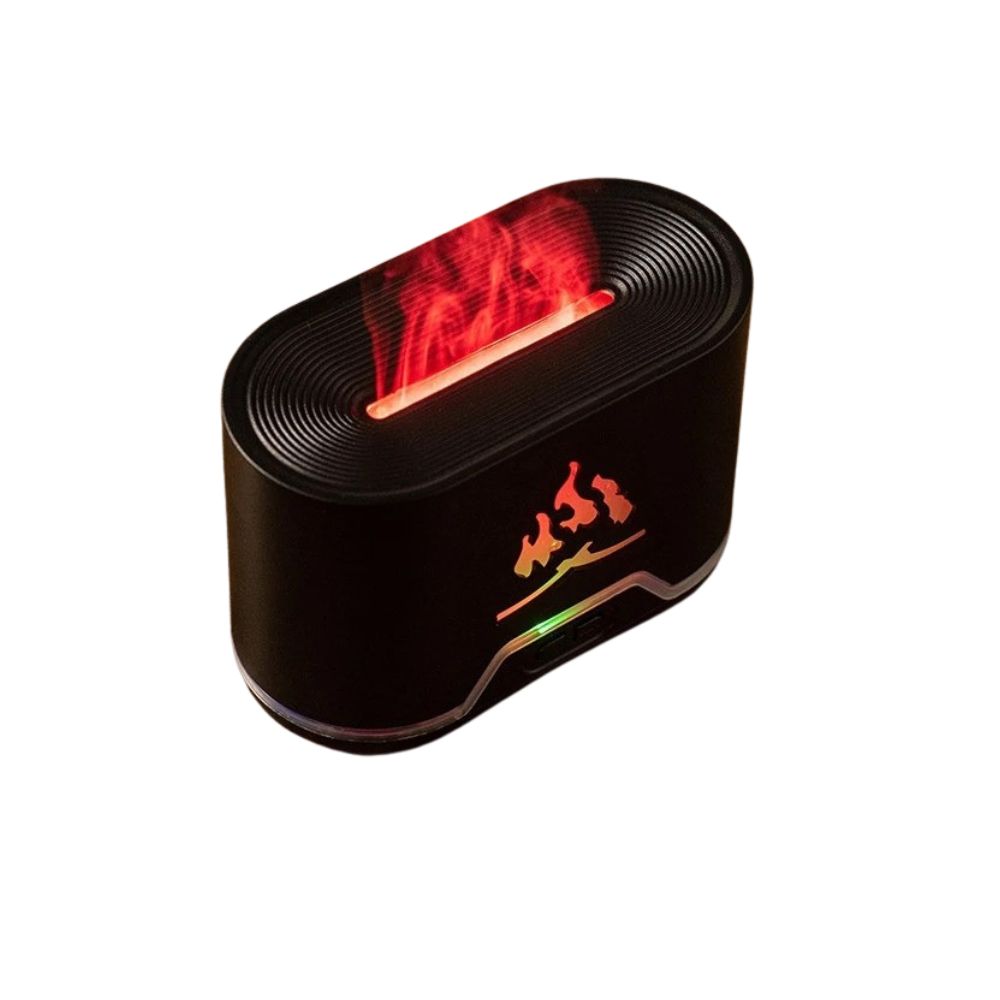 Premium 300ml Flame Aroma Diffuser with Remote Control, Essential Oil Humidifier & 7-Color LED Mist Maker for Home, Auto-Off & Timer Settings