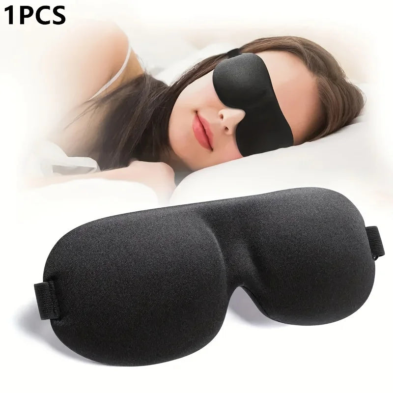 Premium 3D Contoured Sleep Mask – 100% Light Blocking Ultra-Soft Breathable Eye Cover for Travel and Yoga