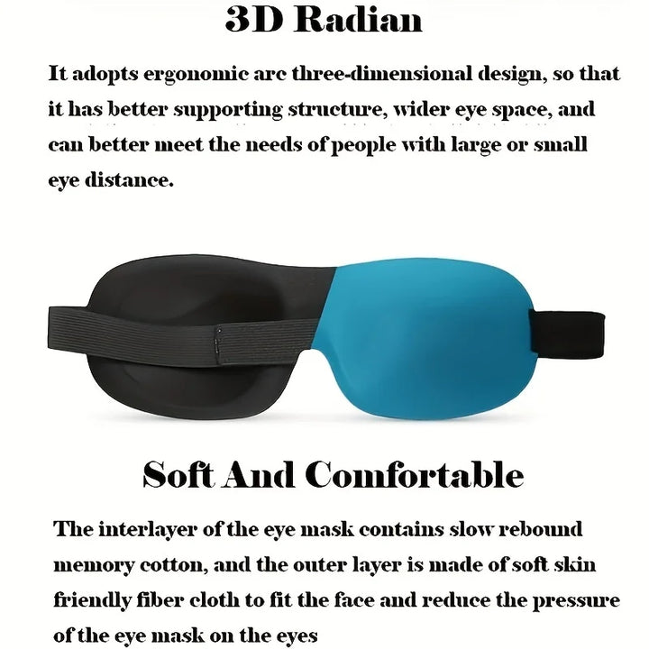 Premium 3D Contoured Sleep Mask – 100% Light Blocking Ultra-Soft Breathable Eye Cover for Travel and Yoga