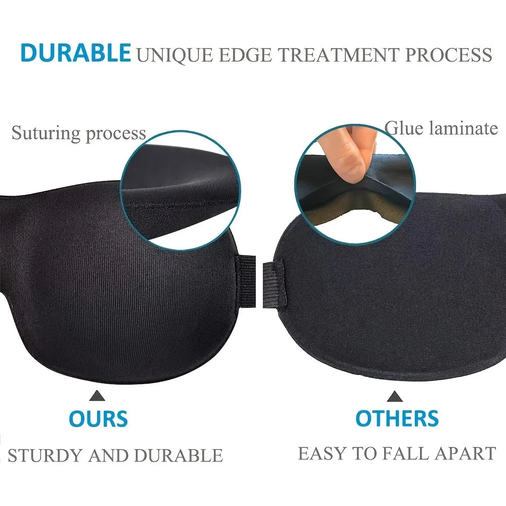 Premium 3D Contoured Sleep Mask – 100% Light Blocking Ultra-Soft Breathable Eye Cover for Travel and Yoga