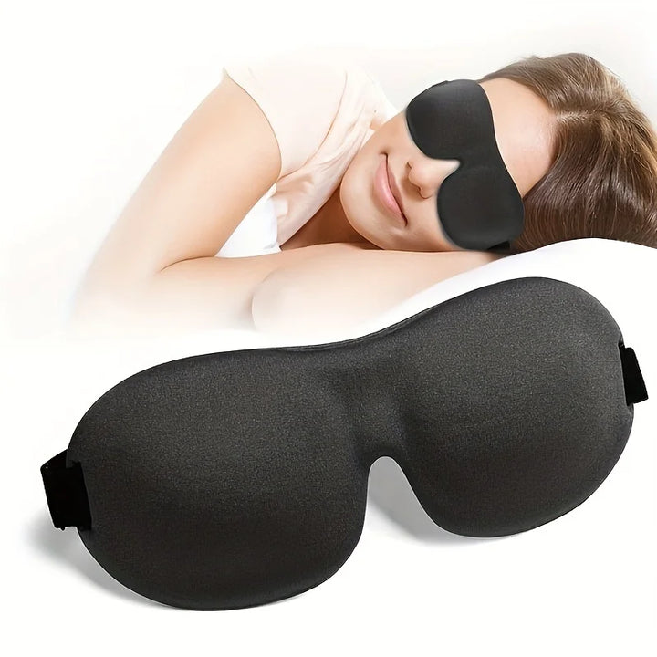 Premium 3D Contoured Sleep Mask – 100% Light Blocking Ultra-Soft Breathable Eye Cover for Travel and Yoga