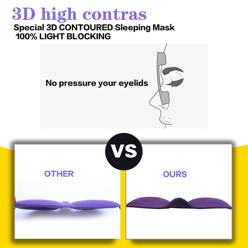 Premium 3D Sleep Mask – Soft Memory Foam Eye Mask for Sleep, Travel, and Migraine Relief – Blockout Light, Comfortable and Adjustable, Ergonomic Design for Men & Women