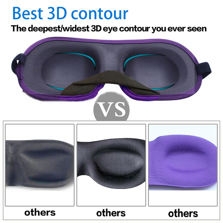 Premium 3D Sleep Mask – Soft Memory Foam Eye Mask for Sleep, Travel, and Migraine Relief – Blockout Light, Comfortable and Adjustable, Ergonomic Design for Men & Women