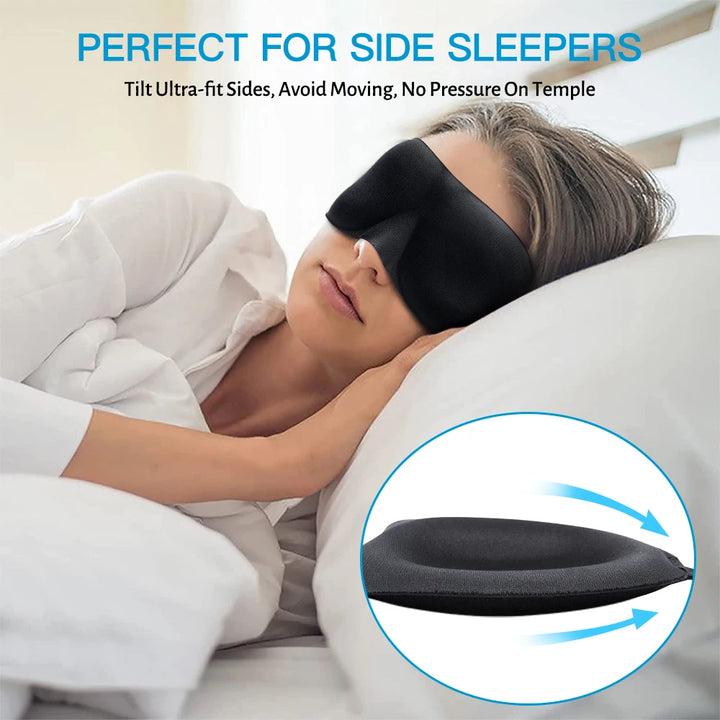 Premium 3D Sleep Mask – Soft Memory Foam Eye Mask for Sleep, Travel, and Migraine Relief – Blockout Light, Comfortable and Adjustable, Ergonomic Design for Men & Women