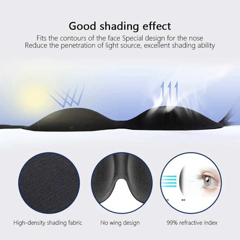 Premium 3D Sleep Mask – Soft Memory Foam Eye Mask for Sleep, Travel, and Migraine Relief – Blockout Light, Comfortable and Adjustable, Ergonomic Design for Men & Women
