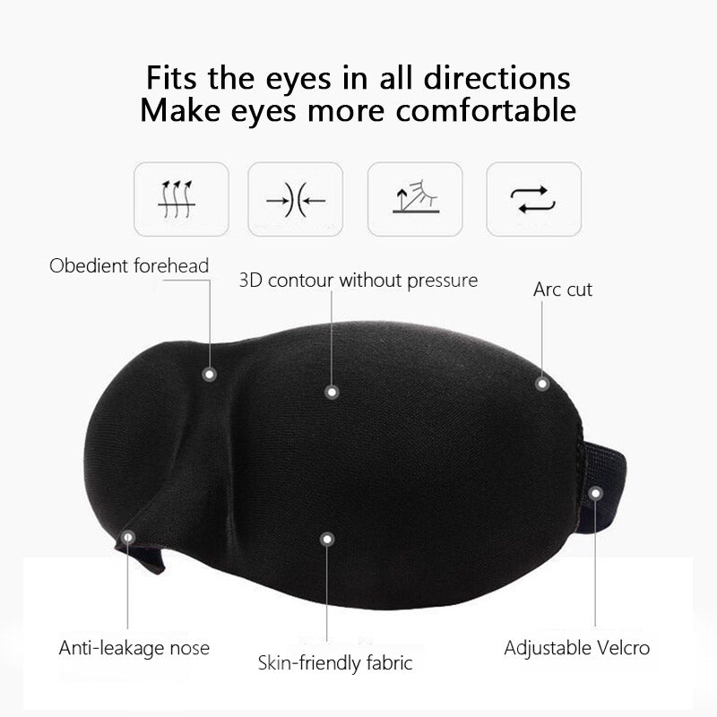 Premium 3D Sleep Mask – Soft Memory Foam Eye Mask for Sleep, Travel, and Migraine Relief – Blockout Light, Comfortable and Adjustable, Ergonomic Design for Men & Women