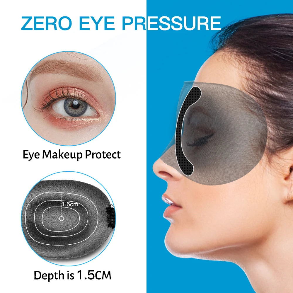 Premium 3D Sleep Mask – Soft Memory Foam Eye Mask for Sleep, Travel, and Migraine Relief – Blockout Light, Comfortable and Adjustable, Ergonomic Design for Men & Women