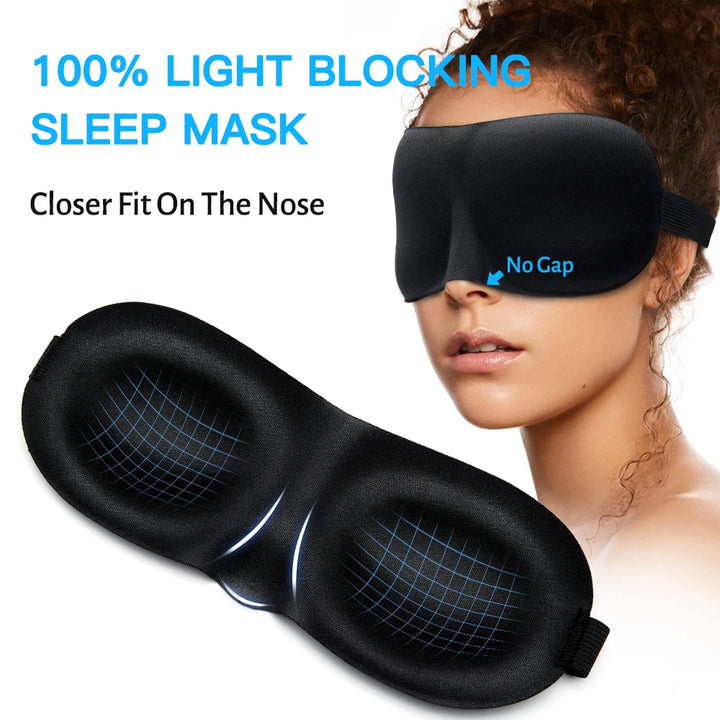 Premium 3D Sleep Mask – Soft Memory Foam Eye Mask for Sleep, Travel, and Migraine Relief – Blockout Light, Comfortable and Adjustable, Ergonomic Design for Men & Women
