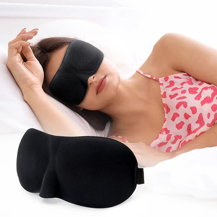 Premium 3D Sleep Mask – Soft Memory Foam Eye Mask for Sleep, Travel, and Migraine Relief – Blockout Light, Comfortable and Adjustable, Ergonomic Design for Men & Women