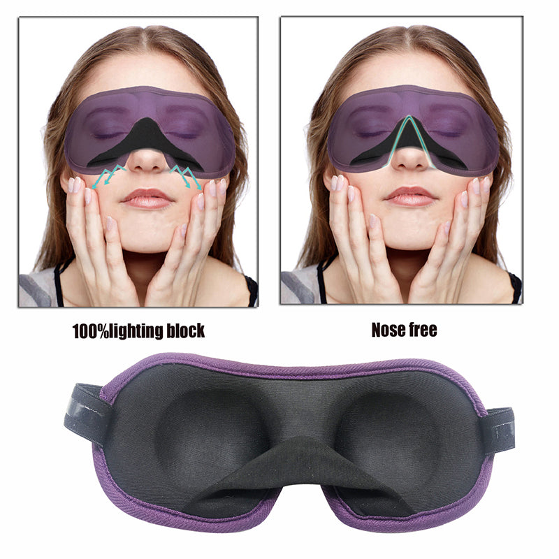 Premium 3D Sleep Mask – Soft Memory Foam Eye Mask for Sleep, Travel, and Migraine Relief – Blockout Light, Comfortable and Adjustable, Ergonomic Design for Men & Women