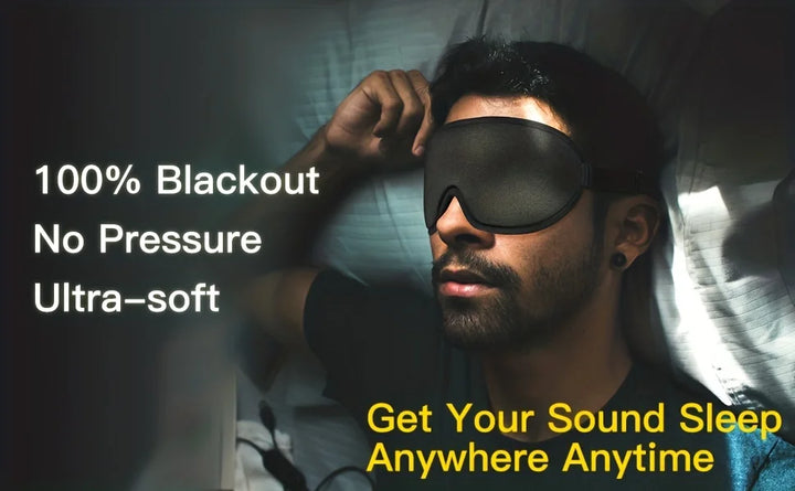 Premium 3D Sleep Mask with Ear Plugs – Unisex Blackout Eye Cover with Adjustable Strap