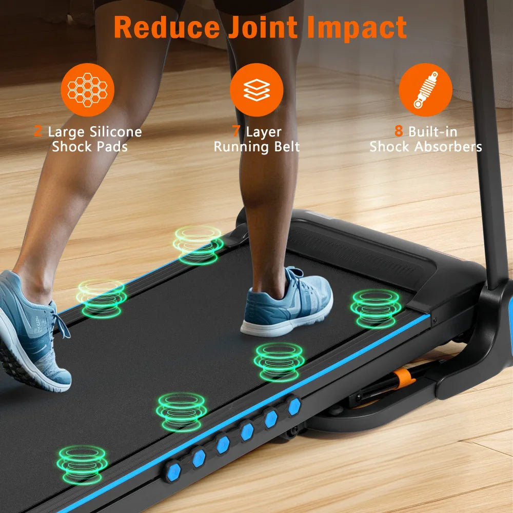 Premium 3.0HP Auto Folding Treadmill – 10MPH Motorized Running Machine with 350 lb Capacity and Shock Absorption