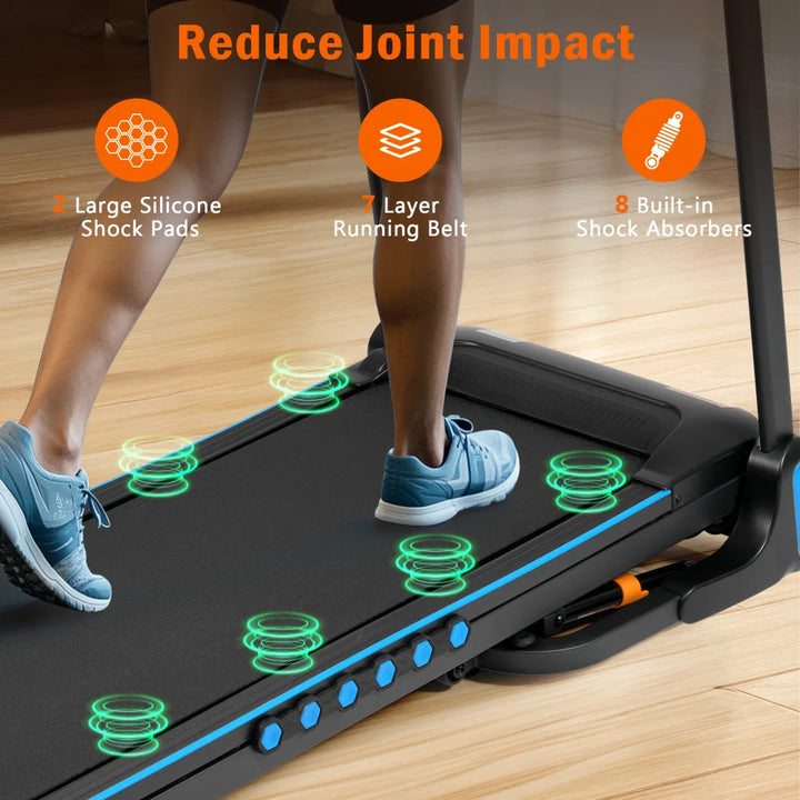 Premium 3.0HP Auto Folding Treadmill – 10MPH Motorized Running Machine with 350 lb Capacity and Shock Absorption