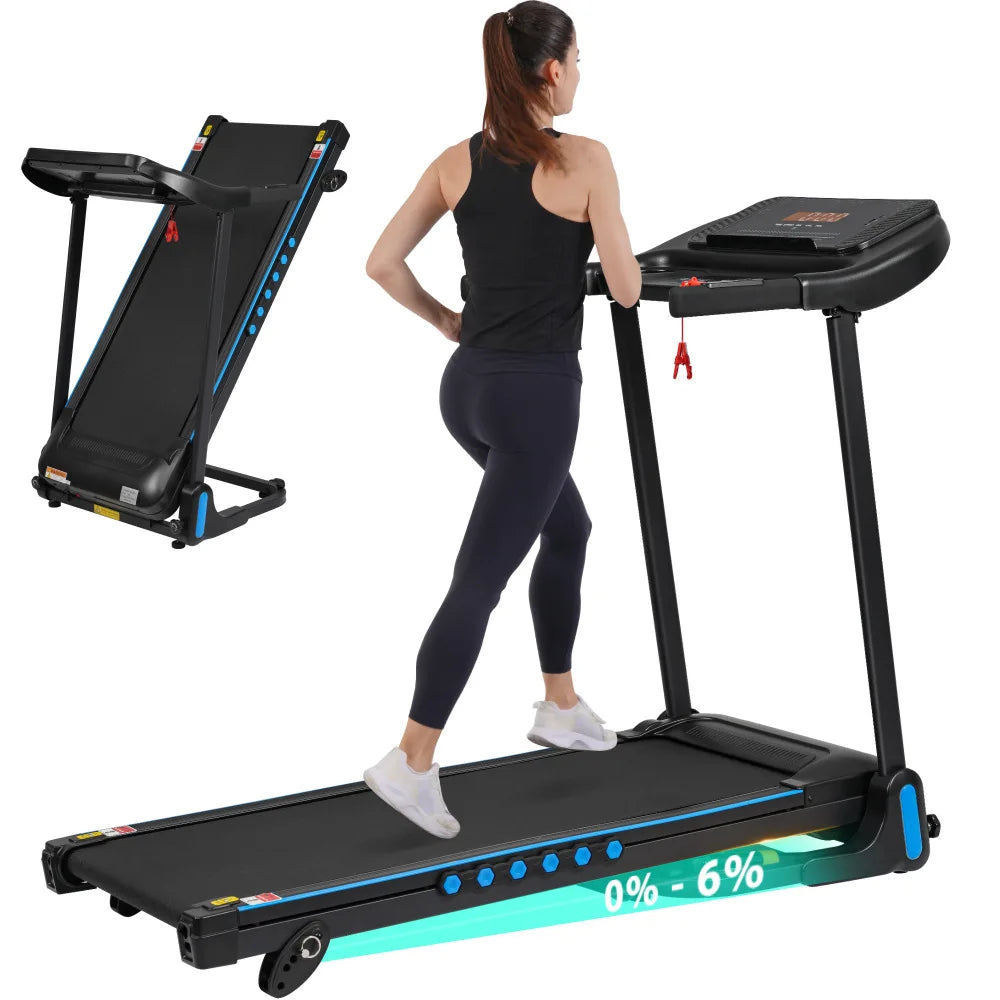 Premium 3.0HP Auto Folding Treadmill – 10MPH Motorized Running Machine with 350 lb Capacity and Shock Absorption