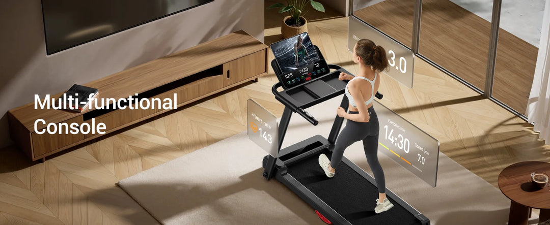 Premium 3.0HP Brushless Foldable Treadmill – 300 lb Capacity Home Running Machine with Dual Shock Absorption and Heart Rate Monitor