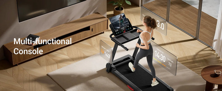 Premium 3.0HP Brushless Foldable Treadmill – 300 lb Capacity Home Running Machine with Dual Shock Absorption and Heart Rate Monitor
