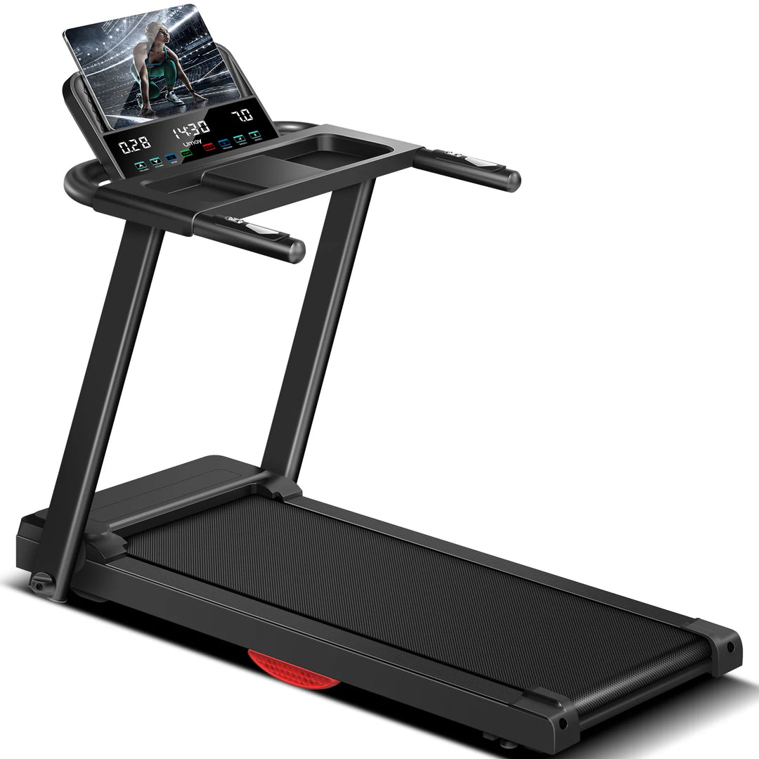 Premium 3.0HP Brushless Foldable Treadmill – 300 lb Capacity Home Running Machine with Dual Shock Absorption and Heart Rate Monitor