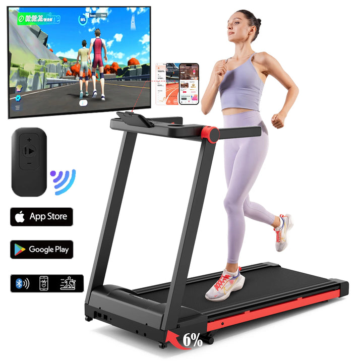 Premium 3.5HP Foldable Incline Treadmill – 10MPH Smart App Walking Pad with 350 lb Capacity and Touch Screen