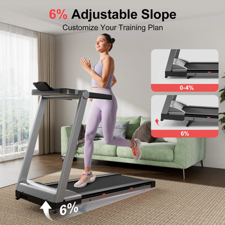 Premium 3.5HP Foldable Incline Treadmill – 10MPH Smart App Walking Pad with 350 lb Capacity and Touch Screen