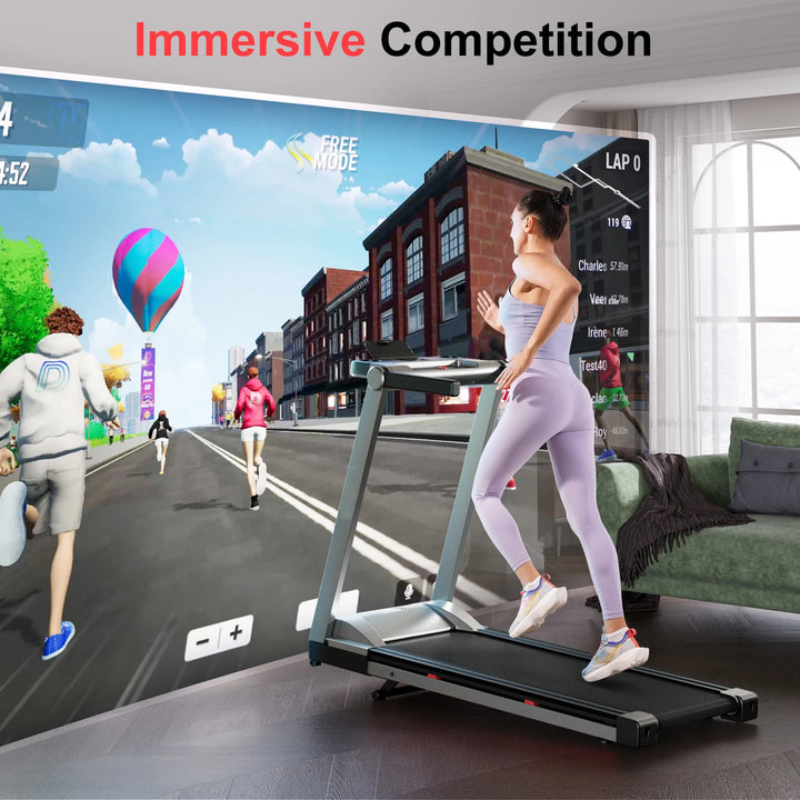 Premium 3.5HP Foldable Incline Treadmill – 10MPH Smart App Walking Pad with 350 lb Capacity and Touch Screen
