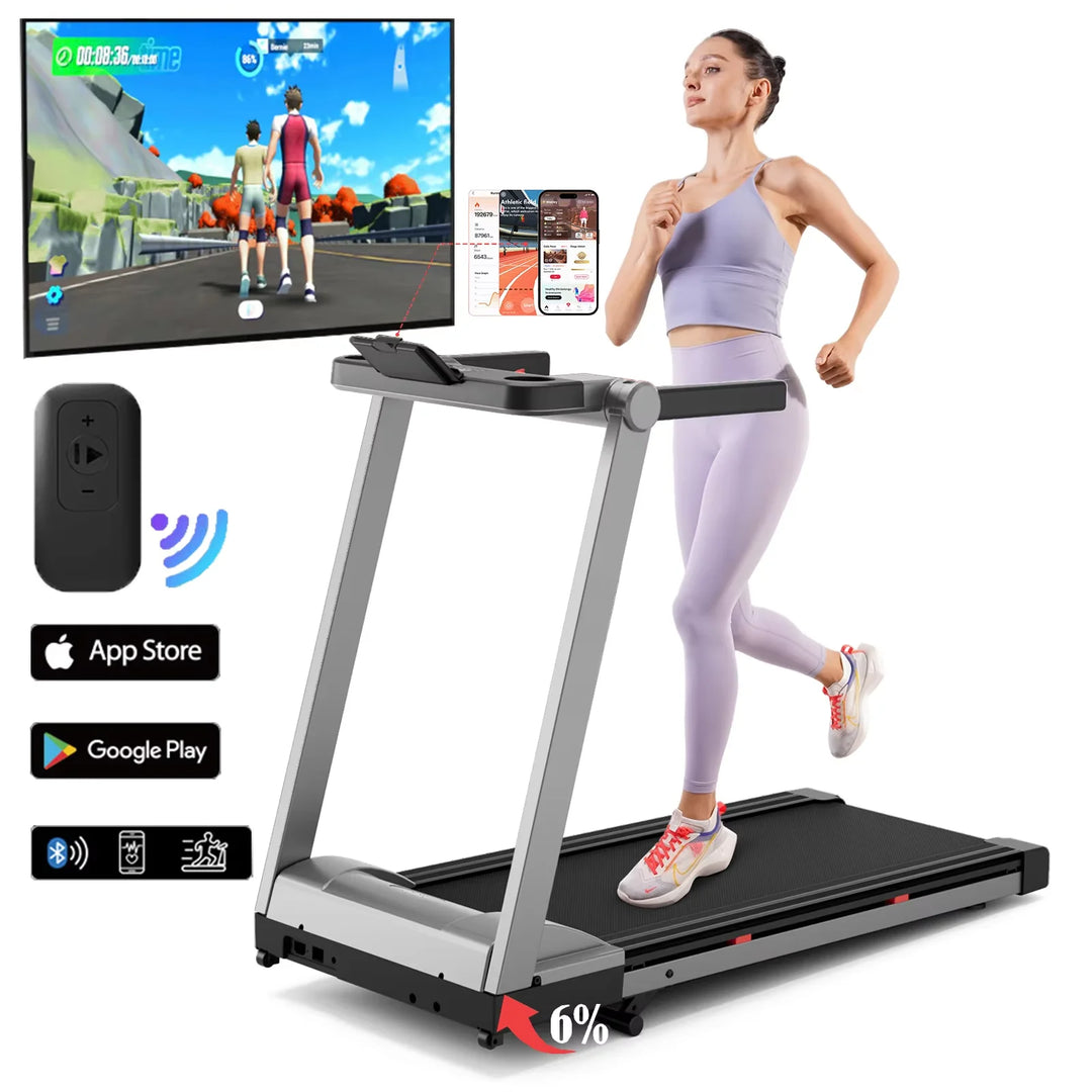 Premium 3.5HP Foldable Incline Treadmill – 10MPH Smart App Walking Pad with 350 lb Capacity and Touch Screen
