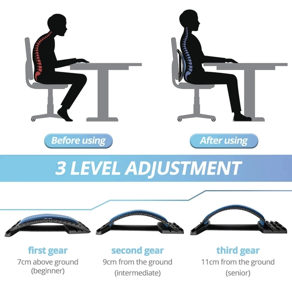 Premium 4-Level Neck Stretcher with Massage Apparatus – Magnetotherapy and Back Stretch Massager for Lumbar and Cervical Spine Support, Pain Relief, Adjustable Ergonomic Design for Neck and Upper Back