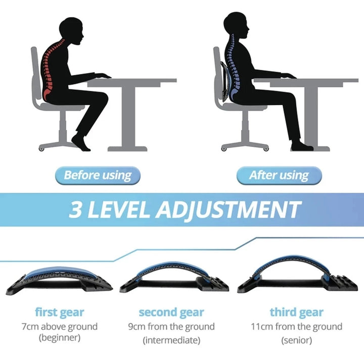 Premium 4-Level Neck Stretcher with Massage Apparatus – Magnetotherapy and Back Stretch Massager for Lumbar and Cervical Spine Support, Pain Relief, Adjustable Ergonomic Design for Neck and Upper Back
