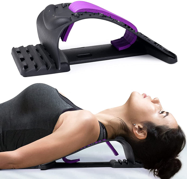 Premium 4-Level Neck Stretcher with Massage Apparatus – Magnetotherapy and Back Stretch Massager for Lumbar and Cervical Spine Support, Pain Relief, Adjustable Ergonomic Design for Neck and Upper Back