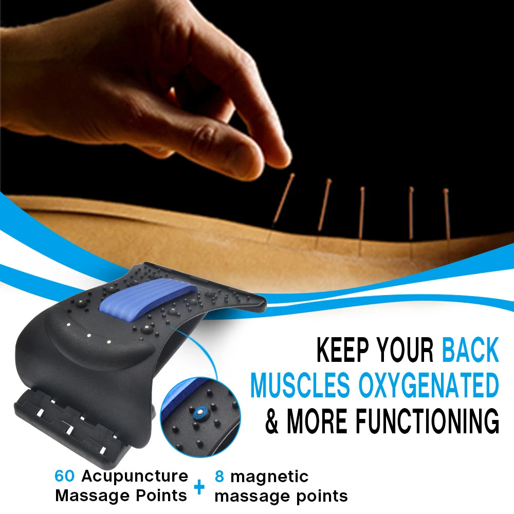 Premium 4-Level Neck Stretcher with Massage Apparatus – Magnetotherapy and Back Stretch Massager for Lumbar and Cervical Spine Support, Pain Relief, Adjustable Ergonomic Design for Neck and Upper Back