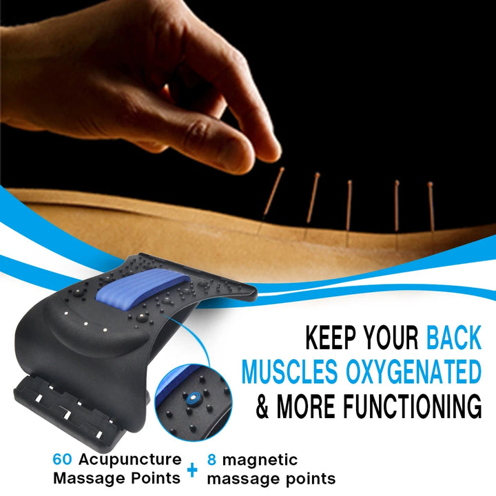 Premium 4-Level Neck Stretcher with Massage Apparatus – Magnetotherapy and Back Stretch Massager for Lumbar and Cervical Spine Support, Pain Relief, Adjustable Ergonomic Design for Neck and Upper Back