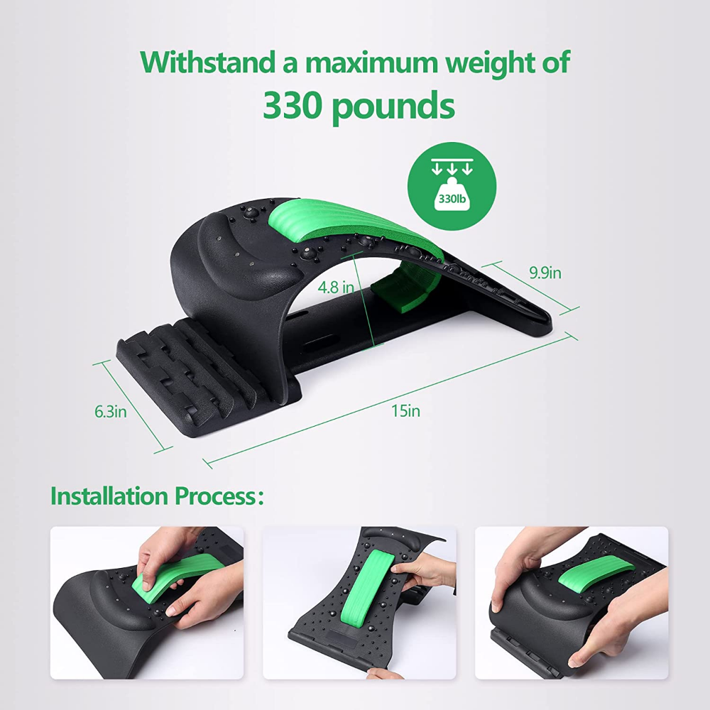 Premium 4-Level Neck Stretcher with Massage Apparatus – Magnetotherapy and Back Stretch Massager for Lumbar and Cervical Spine Support, Pain Relief, Adjustable Ergonomic Design for Neck and Upper Back