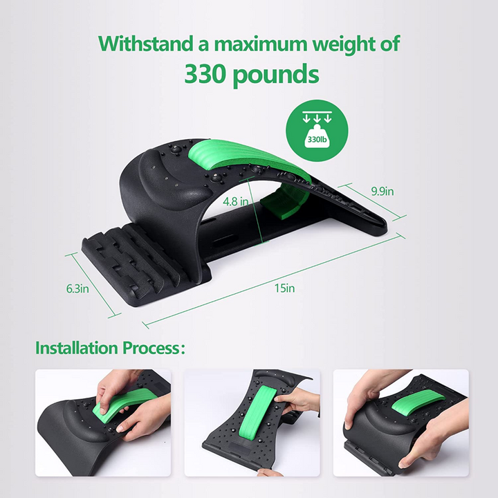 Premium 4-Level Neck Stretcher with Massage Apparatus – Magnetotherapy and Back Stretch Massager for Lumbar and Cervical Spine Support, Pain Relief, Adjustable Ergonomic Design for Neck and Upper Back