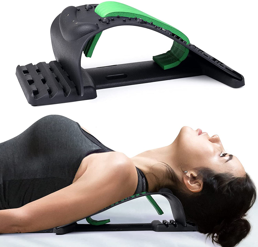 Premium 4-Level Neck Stretcher with Massage Apparatus – Magnetotherapy and Back Stretch Massager for Lumbar and Cervical Spine Support, Pain Relief, Adjustable Ergonomic Design for Neck and Upper Back