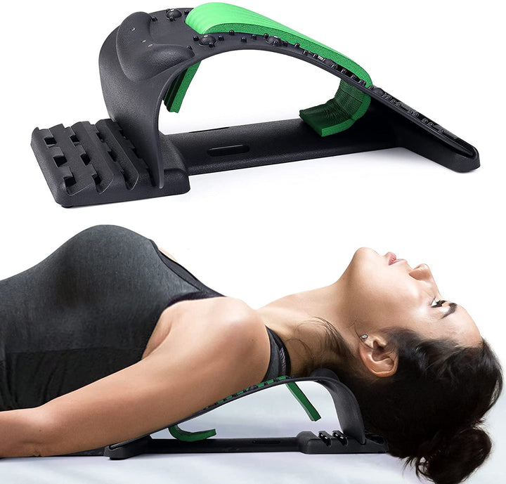 Premium 4-Level Neck Stretcher with Massage Apparatus – Magnetotherapy and Back Stretch Massager for Lumbar and Cervical Spine Support, Pain Relief, Adjustable Ergonomic Design for Neck and Upper Back