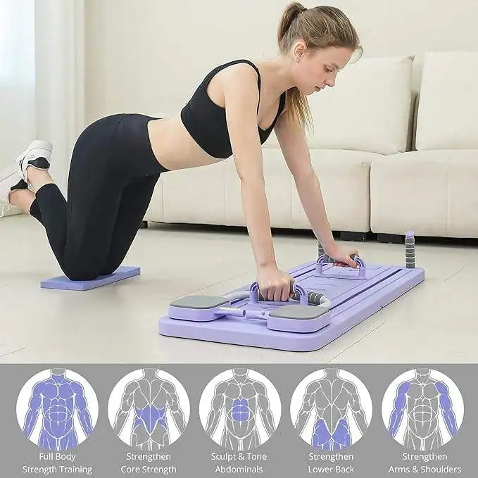 Premium 4 in 1 Foldable Fitness Board – Home Gym Pilates Step for Abdominal and Chest Training