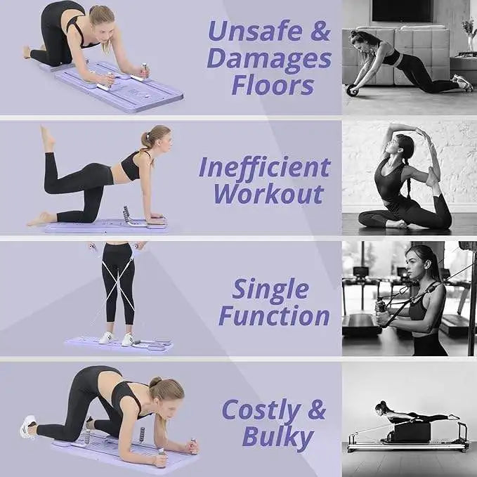 Premium 4 in 1 Foldable Fitness Board – Home Gym Pilates Step for Abdominal and Chest Training