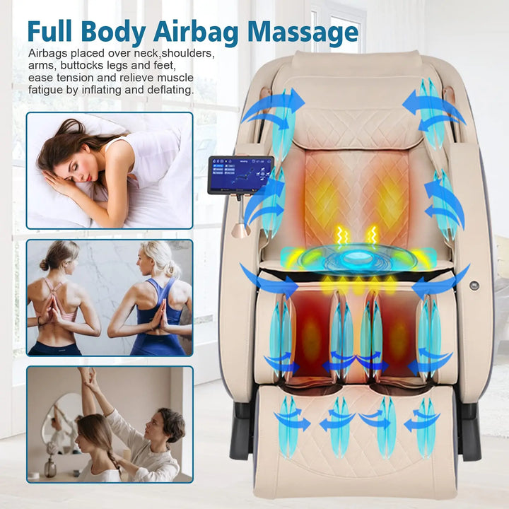 Premium 4D Massage Chair SL-Track Full Body Shiatsu Recliner – Zero Gravity Electric Massager with Yoga Stretching & Foot Roller