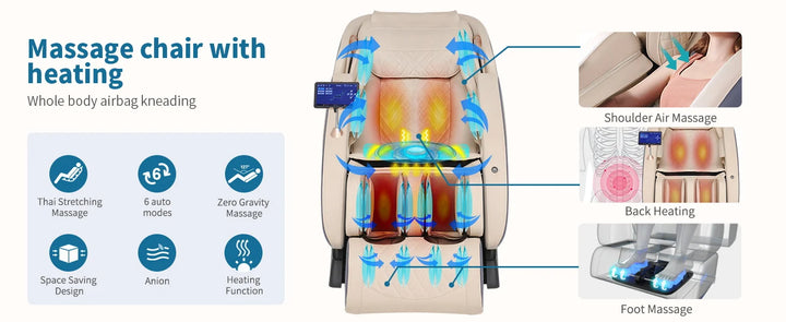 Premium 4D Massage Chair SL-Track Full Body Shiatsu Recliner – Zero Gravity Electric Massager with Yoga Stretching & Foot Roller