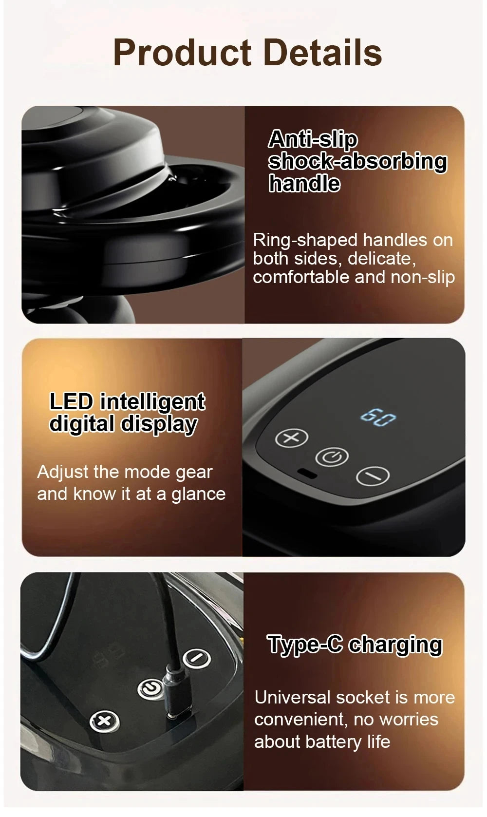Premium 6 Head Massage Gun – Deep Tissue Percussion Muscle Massager for Neck and Full Body