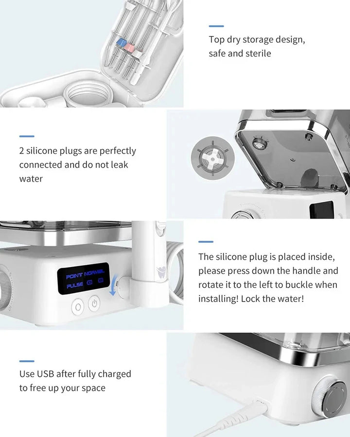 Premium 600ML Oral Irrigator – Multifunction Electric Water Flosser with 10 Modes and IPX7 Waterproof Design
