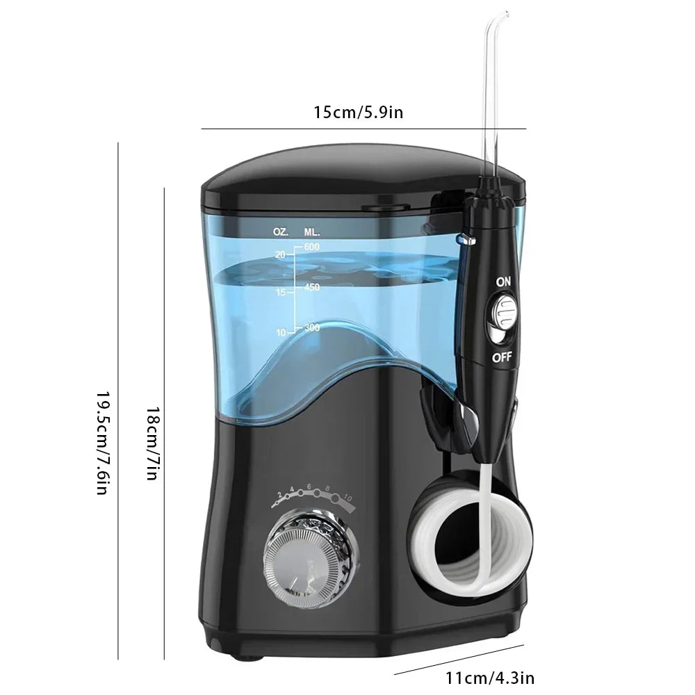 Premium 600ML Water Flosser – High Pulse Oral Irrigator with 7 Nozzles and Adjustable Pressure for Advanced Gum Care