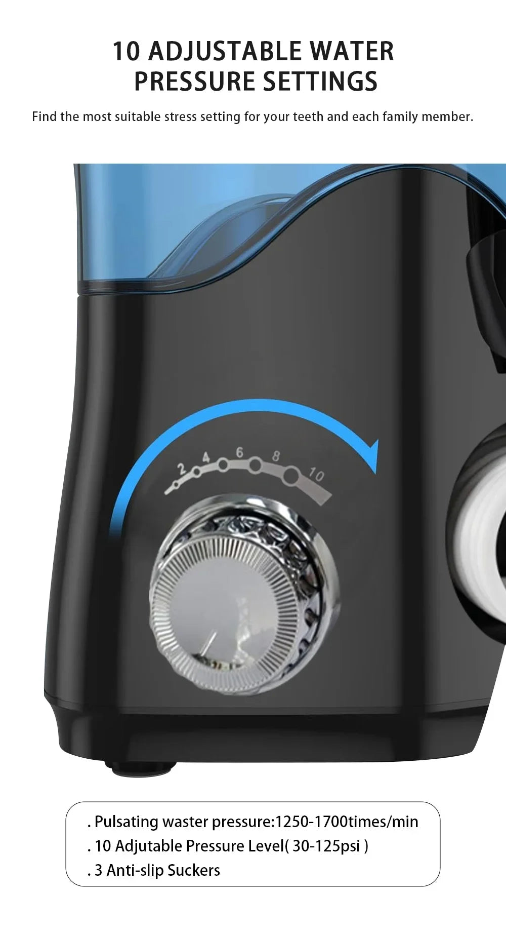 Premium 600ML Water Flosser – High Pulse Oral Irrigator with 7 Nozzles and Adjustable Pressure for Advanced Gum Care