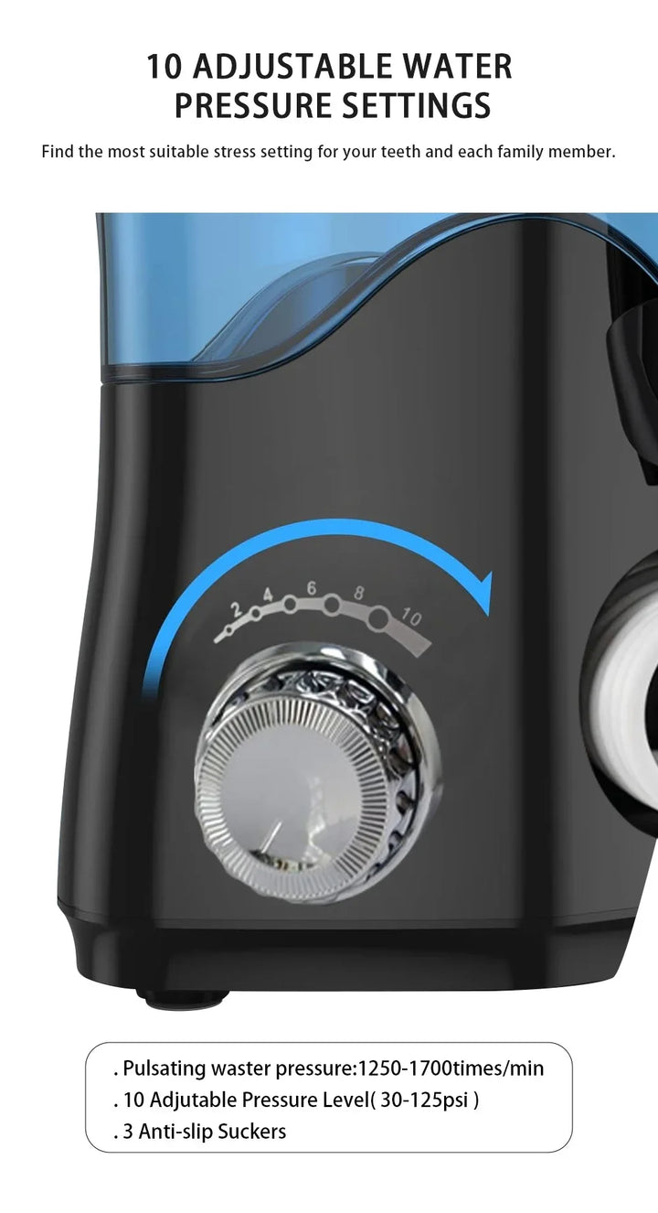 Premium 600ML Water Flosser – High Pulse Oral Irrigator with 7 Nozzles and Adjustable Pressure for Advanced Gum Care