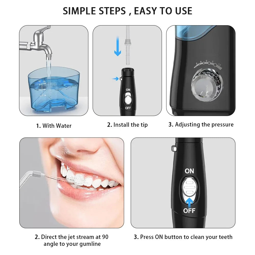 Premium 600ML Water Flosser – High Pulse Oral Irrigator with 7 Nozzles and Adjustable Pressure for Advanced Gum Care